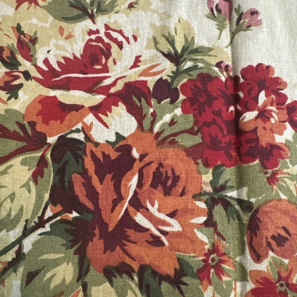 April Cornell Cloth Napkin Set 4 Claudette Fall New Ivory Cream Floral Fabric